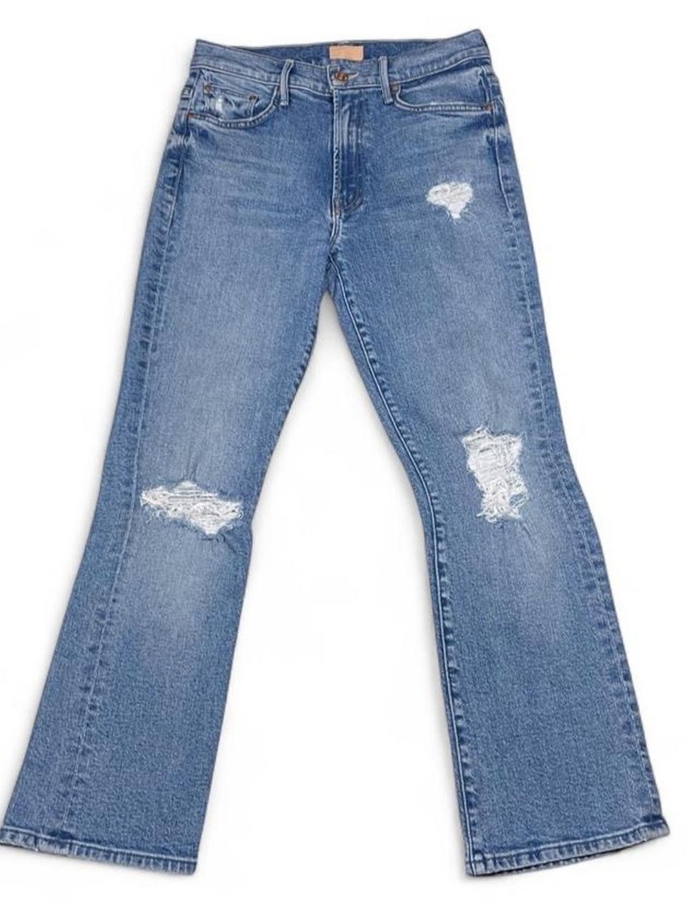 Mother The Insider Ankle Bloom & Doom Wash Distressed Blue Jeans Size 27 L26